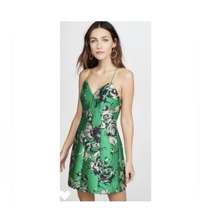 Alice + Olivia Tayla Green Floral mini dress